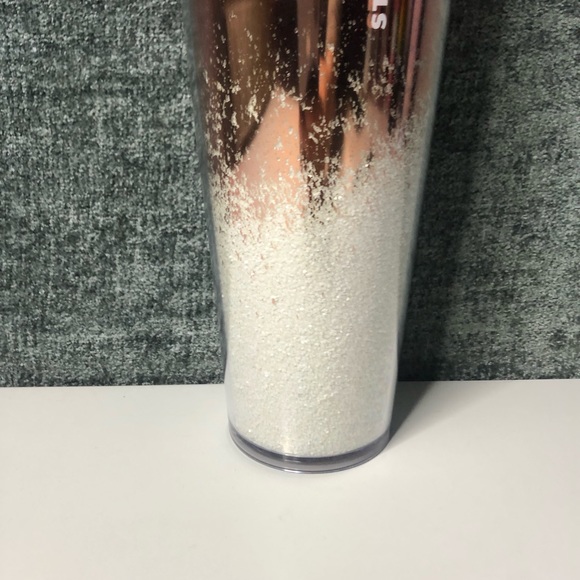 Starbucks Rose Gold White Snow Glitter Tumbler - Picture 4 of 4